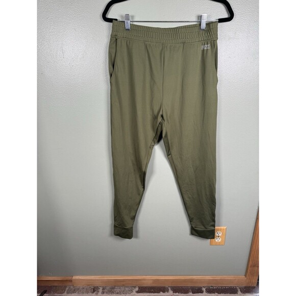 PINK Active Olive Green Joggers Women's Size Large Comfy Stretchy Leisure EUC‎ - Picture 1 of 10